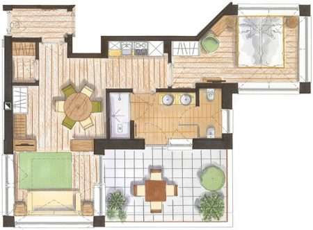 2-pokojowy 50 m2 Natura - plan