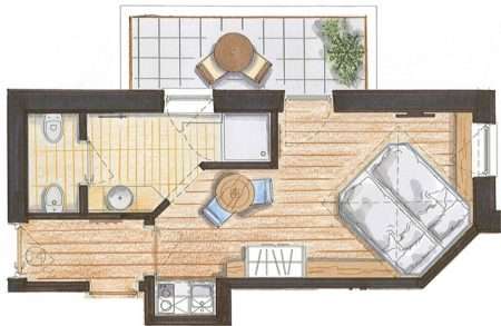 Studio 25 m2 Relax - plan