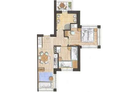 3-pokojowy 50 m2 Relax - plan