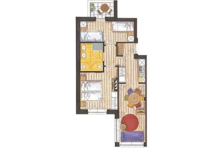 3-pokojowy 50 m2 Sport - plan