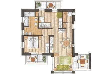 3-pokojowy 60 m2 Natura - plan