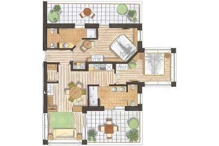 3-pokojowy 70 m2 Natura - plan