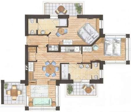 3-pokojowy 70 m2 Relax - plan