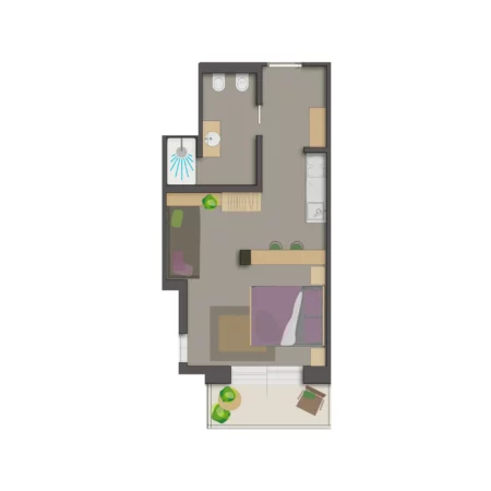 Apartament 1-pokojowy Chalet del Gino