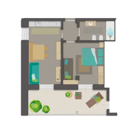 Apartament 2-pokojowy Mas de Predafessa